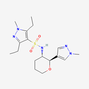 3,5-diethyl-1-methyl-N-[(2R,3S)-2-(1-methylpyrazol-4-yl)oxan-3-yl]pyrazole-4-sulfonamide