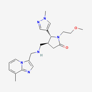 (4S,5R)-1-(2-methoxyethyl)-4-[[(8-methylimidazo[1,2-a]pyridin-3-yl)methylamino]methyl]-5-(1-methylpyrazol-4-yl)pyrrolidin-2-one