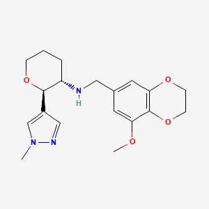 (2R,3S)-N-[(5-methoxy-2,3-dihydro-1,4-benzodioxin-7-yl)methyl]-2-(1-methylpyrazol-4-yl)oxan-3-amine