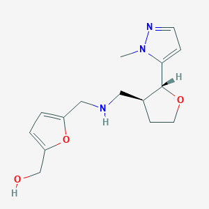 [5-[[[(2R,3S)-2-(2-methylpyrazol-3-yl)oxolan-3-yl]methylamino]methyl]furan-2-yl]methanol