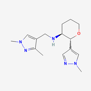 (2R,3S)-N-[(1,3-dimethylpyrazol-4-yl)methyl]-2-(1-methylpyrazol-4-yl)oxan-3-amine