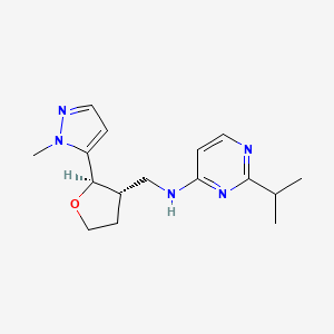 N-[[(2R,3S)-2-(2-methylpyrazol-3-yl)oxolan-3-yl]methyl]-2-propan-2-ylpyrimidin-4-amine