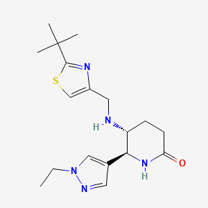 (5R,6S)-5-[(2-tert-butyl-1,3-thiazol-4-yl)methylamino]-6-(1-ethylpyrazol-4-yl)piperidin-2-one