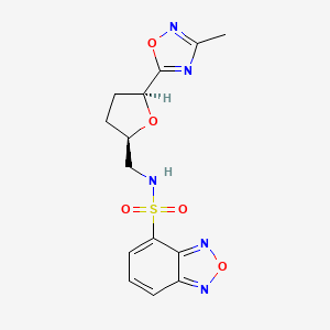 N-[[(2R,5S)-5-(3-methyl-1,2,4-oxadiazol-5-yl)oxolan-2-yl]methyl]-2,1,3-benzoxadiazole-4-sulfonamide