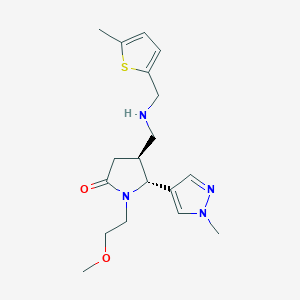 (4S,5R)-1-(2-methoxyethyl)-5-(1-methylpyrazol-4-yl)-4-[[(5-methylthiophen-2-yl)methylamino]methyl]pyrrolidin-2-one