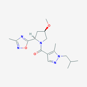 [(2R,4R)-4-methoxy-2-(3-methyl-1,2,4-oxadiazol-5-yl)pyrrolidin-1-yl]-[5-methyl-1-(2-methylpropyl)pyrazol-4-yl]methanone