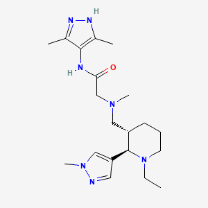 N-(3,5-dimethyl-1H-pyrazol-4-yl)-2-[[(2R,3S)-1-ethyl-2-(1-methylpyrazol-4-yl)piperidin-3-yl]methyl-methylamino]acetamide