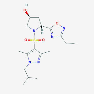 (3S,5R)-1-[3,5-dimethyl-1-(2-methylpropyl)pyrazol-4-yl]sulfonyl-5-(3-ethyl-1,2,4-oxadiazol-5-yl)pyrrolidin-3-ol