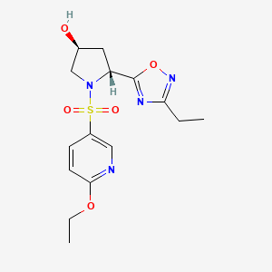 (3S,5R)-1-(6-ethoxypyridin-3-yl)sulfonyl-5-(3-ethyl-1,2,4-oxadiazol-5-yl)pyrrolidin-3-ol