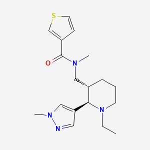 N-[[(2R,3S)-1-ethyl-2-(1-methylpyrazol-4-yl)piperidin-3-yl]methyl]-N-methylthiophene-3-carboxamide