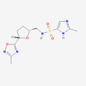 2-methyl-N-[[(2R,5S)-5-(3-methyl-1,2,4-oxadiazol-5-yl)oxolan-2-yl]methyl]-1H-imidazole-5-sulfonamide