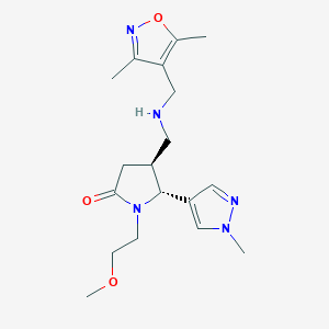 (4S,5R)-4-[[(3,5-dimethyl-1,2-oxazol-4-yl)methylamino]methyl]-1-(2-methoxyethyl)-5-(1-methylpyrazol-4-yl)pyrrolidin-2-one