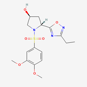 (3S,5R)-1-(3,4-dimethoxyphenyl)sulfonyl-5-(3-ethyl-1,2,4-oxadiazol-5-yl)pyrrolidin-3-ol