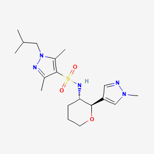 3,5-dimethyl-1-(2-methylpropyl)-N-[(2R,3S)-2-(1-methylpyrazol-4-yl)oxan-3-yl]pyrazole-4-sulfonamide