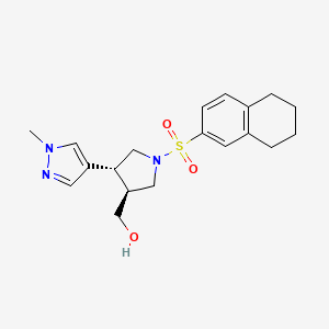 [(3S,4R)-4-(1-methylpyrazol-4-yl)-1-(5,6,7,8-tetrahydronaphthalen-2-ylsulfonyl)pyrrolidin-3-yl]methanol