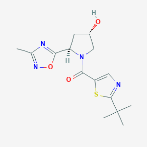 (2-tert-butyl-1,3-thiazol-5-yl)-[(2R,4S)-4-hydroxy-2-(3-methyl-1,2,4-oxadiazol-5-yl)pyrrolidin-1-yl]methanone