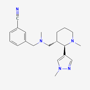 3-[[methyl-[[(2R,3S)-1-methyl-2-(1-methylpyrazol-4-yl)piperidin-3-yl]methyl]amino]methyl]benzonitrile