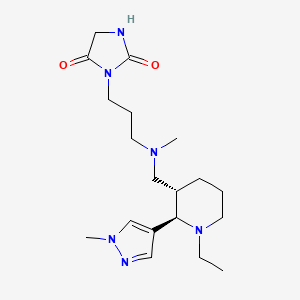 3-[3-[[(2R,3S)-1-ethyl-2-(1-methylpyrazol-4-yl)piperidin-3-yl]methyl-methylamino]propyl]imidazolidine-2,4-dione