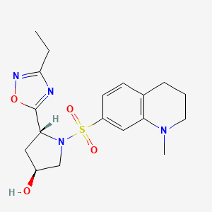 (3S,5R)-5-(3-ethyl-1,2,4-oxadiazol-5-yl)-1-[(1-methyl-3,4-dihydro-2H-quinolin-7-yl)sulfonyl]pyrrolidin-3-ol