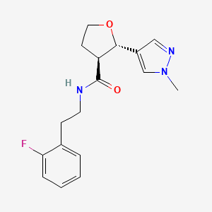 (2S,3S)-N-[2-(2-fluorophenyl)ethyl]-2-(1-methylpyrazol-4-yl)oxolane-3-carboxamide