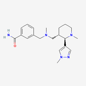 3-[[methyl-[[(2R,3S)-1-methyl-2-(1-methylpyrazol-4-yl)piperidin-3-yl]methyl]amino]methyl]benzamide