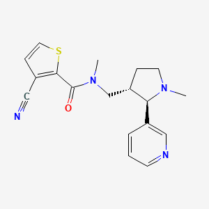 3-cyano-N-methyl-N-[[(2R,3S)-1-methyl-2-pyridin-3-ylpyrrolidin-3-yl]methyl]thiophene-2-carboxamide