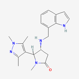 (4R,5S)-4-(1H-indol-7-ylmethylamino)-1-methyl-5-(1,3,5-trimethylpyrazol-4-yl)pyrrolidin-2-one