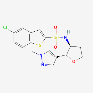 5-chloro-N-[(2R,3S)-2-(1-methylpyrazol-4-yl)oxolan-3-yl]-1-benzothiophene-2-sulfonamide