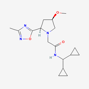 N-(dicyclopropylmethyl)-2-[(2R,4R)-4-methoxy-2-(3-methyl-1,2,4-oxadiazol-5-yl)pyrrolidin-1-yl]acetamide