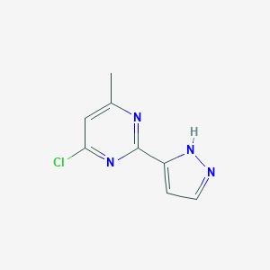 molecular formula C8H7ClN4 B068739 4-Chloro-(3-pyrazolyl)-6-methyl pyrimidine CAS No. 166197-06-4