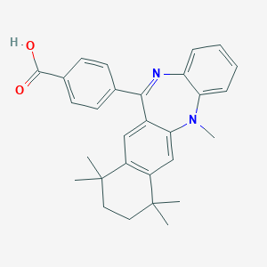 molecular formula C29H30N2O2 B068748 4-(5,7,7,10,10-Pentamethyl-8,9-dihydronaphtho[2,3-b][1,5]benzodiazepin-12-yl)benzoic acid CAS No. 172705-89-4