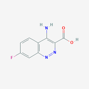 molecular formula C9H6FN3O2 B068761 3-Cinnolinecarboxylic acid, 4-amino-7-fluoro-, hydrate CAS No. 161373-44-0