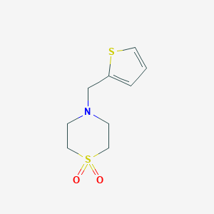 molecular formula C9H13NO2S2 B068781 4-(2-噻吩基甲基)-1lambda6,4-噻嗪烷-1,1-二酮 CAS No. 175136-91-1