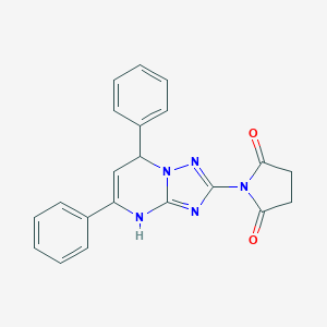 molecular formula C21H17N5O2 B068853 1-(5,7-diphenyl-1,7-dihydro-[1,2,4]triazolo[1,5-a]pyrimidin-2-yl)pyrrolidine-2,5-dione CAS No. 171668-01-2