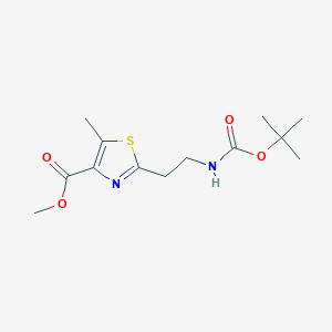 molecular formula C13H20N2O4S B6890451 Methyl 2-(2-((tert-butoxycarbonyl)amino)ethyl)-5-methylthiazole-4-carboxylate 