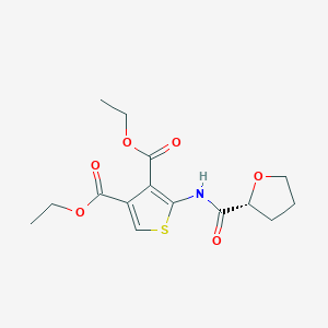 molecular formula C15H19NO6S B6890991 diethyl 2-[[(2R)-oxolane-2-carbonyl]amino]thiophene-3,4-dicarboxylate 