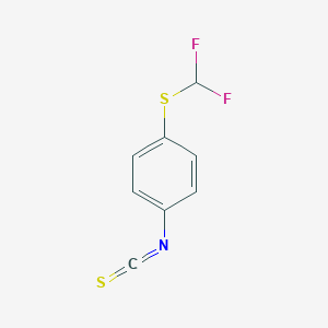 molecular formula C8H5F2NS2 B068911 1-Difluoromethylsulfanyl-4-isothiocyanato-benzene CAS No. 189281-93-4