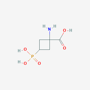 molecular formula C5H10NO5P B068916 1-Amino-3-phosphonocyclobutane-1-carboxylic acid CAS No. 189143-40-6