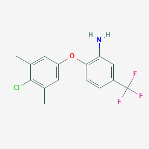 molecular formula C15H13ClF3NO B068919 2-(4-氯-3,5-二甲基苯氧基)-5-(三氟甲基)苯胺 CAS No. 175134-99-3