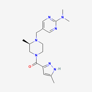 [(3R)-4-[[2-(dimethylamino)pyrimidin-5-yl]methyl]-3-methylpiperazin-1-yl]-(5-methyl-1H-pyrazol-3-yl)methanone