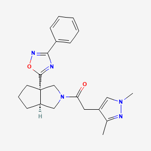 1-[(3aS,6aS)-3a-(3-phenyl-1,2,4-oxadiazol-5-yl)-1,3,4,5,6,6a-hexahydrocyclopenta[c]pyrrol-2-yl]-2-(1,3-dimethylpyrazol-4-yl)ethanone