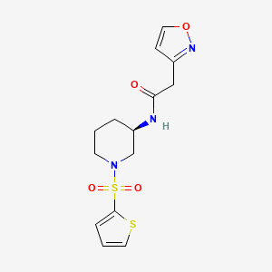 2-(1,2-oxazol-3-yl)-N-[(3R)-1-thiophen-2-ylsulfonylpiperidin-3-yl]acetamide