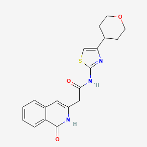 N-[4-(oxan-4-yl)-1,3-thiazol-2-yl]-2-(1-oxo-2H-isoquinolin-3-yl)acetamide