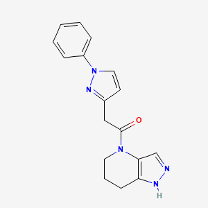 2-(1-Phenylpyrazol-3-yl)-1-(1,5,6,7-tetrahydropyrazolo[4,3-b]pyridin-4-yl)ethanone