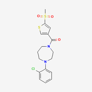 [4-(2-Chlorophenyl)-1,4-diazepan-1-yl]-(5-methylsulfonylthiophen-3-yl)methanone