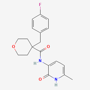 4-[(4-fluorophenyl)methyl]-N-(6-methyl-2-oxo-1H-pyridin-3-yl)oxane-4-carboxamide