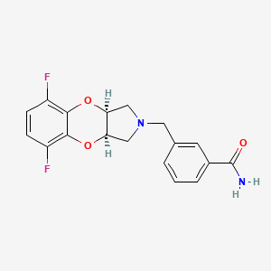 3-[[(3aR,9aS)-5,8-difluoro-1,3,3a,9a-tetrahydro-[1,4]benzodioxino[2,3-c]pyrrol-2-yl]methyl]benzamide