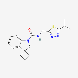 N-[(5-propan-2-yl-1,3,4-thiadiazol-2-yl)methyl]spiro[2H-indole-3,1'-cyclobutane]-1-carboxamide