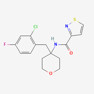 N-[4-[(2-chloro-4-fluorophenyl)methyl]oxan-4-yl]-1,2-thiazole-3-carboxamide