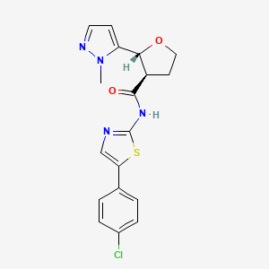 (2R,3R)-N-[5-(4-chlorophenyl)-1,3-thiazol-2-yl]-2-(2-methylpyrazol-3-yl)oxolane-3-carboxamide